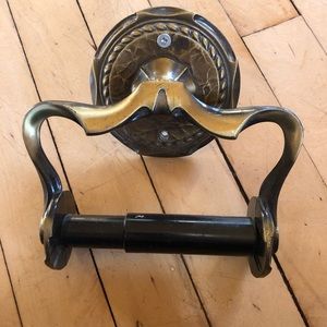 Vintage brass toilet paper holder